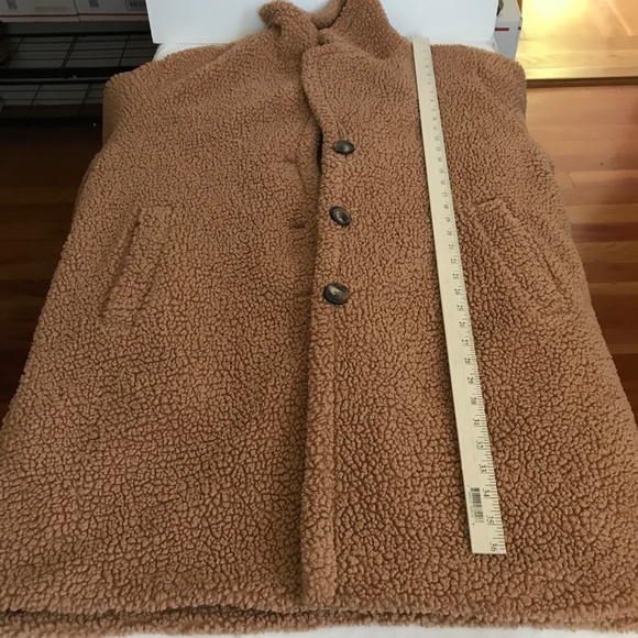 TIME AND TRU Faux Sherpa Teddy Coat Jacket Tan Women’s Plus Size 2X 20W 22W - Picture 12 of 16